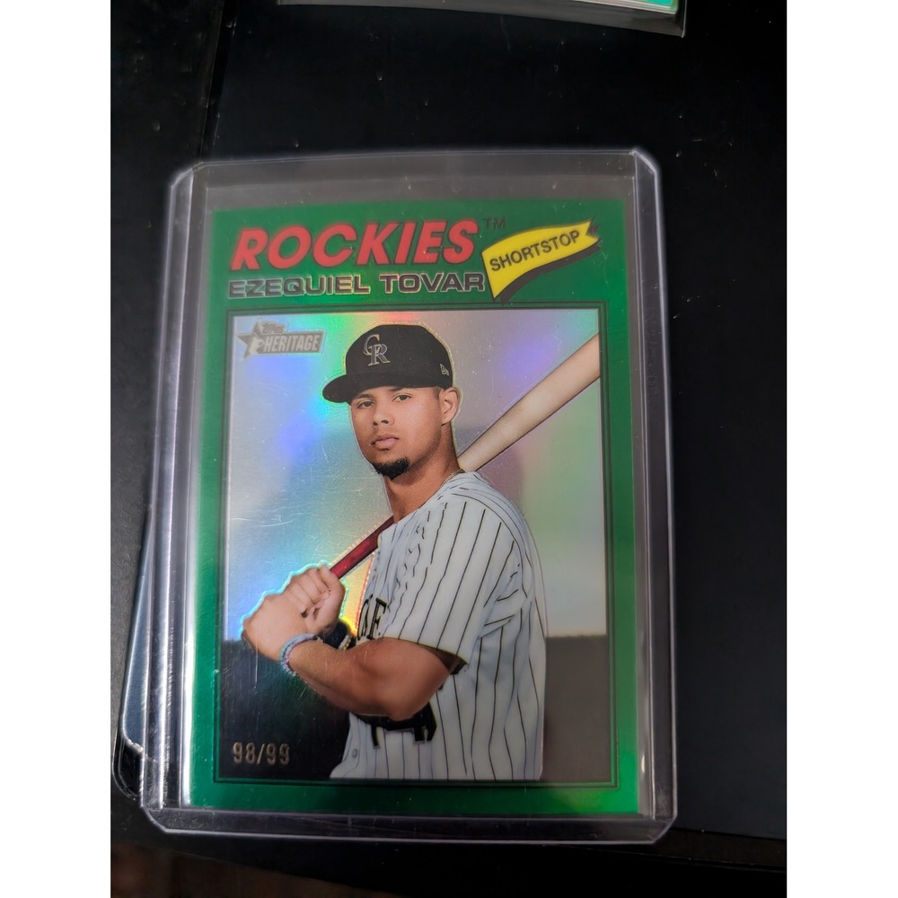 2023 Topps Heritage Ezequiel Tovar Green Chrome Refractor 98/99 Colorado Rockies